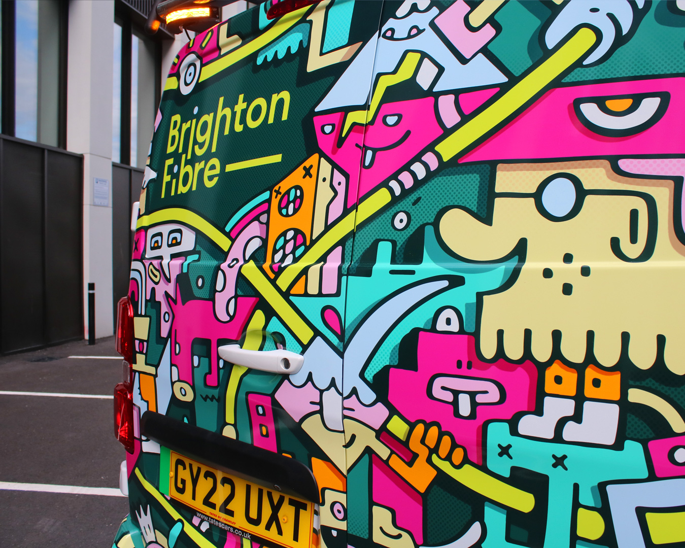 Brighton Fibre - Van - Mister Phil Brighton Illustration Colourful vinyl vehicle wrap
