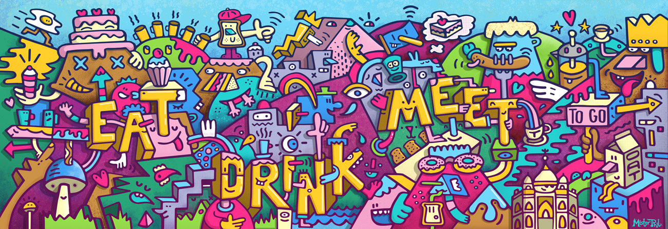 Café O Mural Mister Phil Illustration