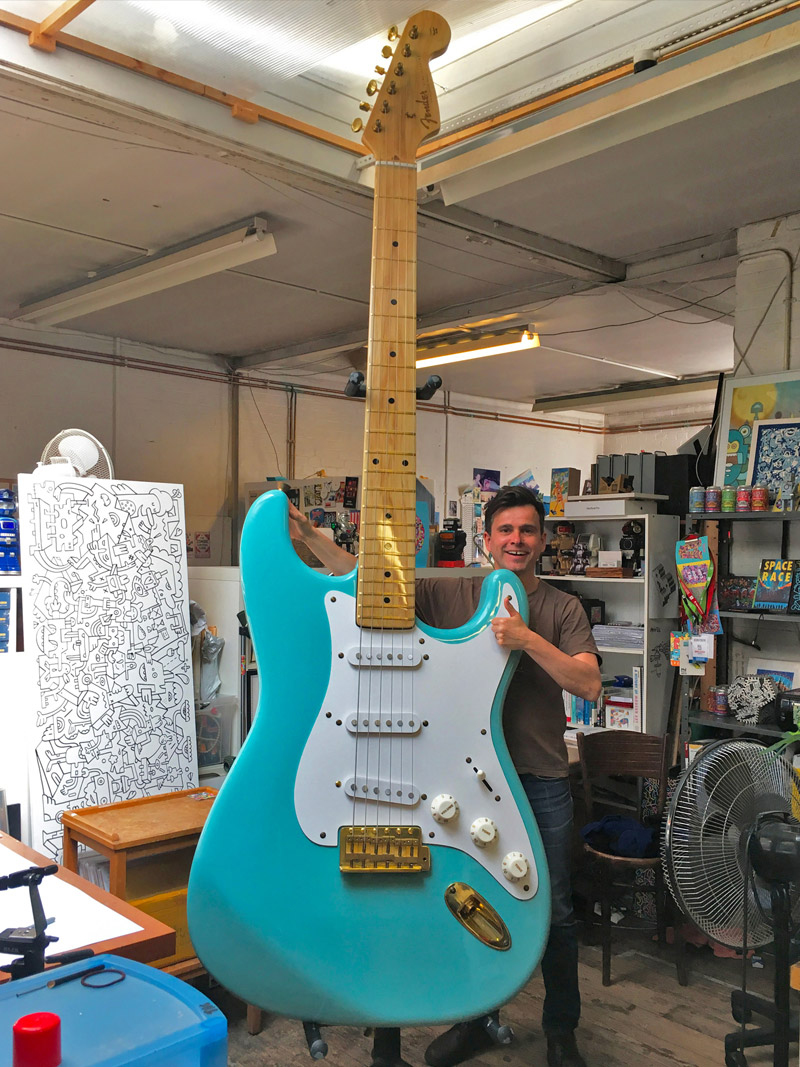Customised Fender Stratocaster Mister Phil Illustration