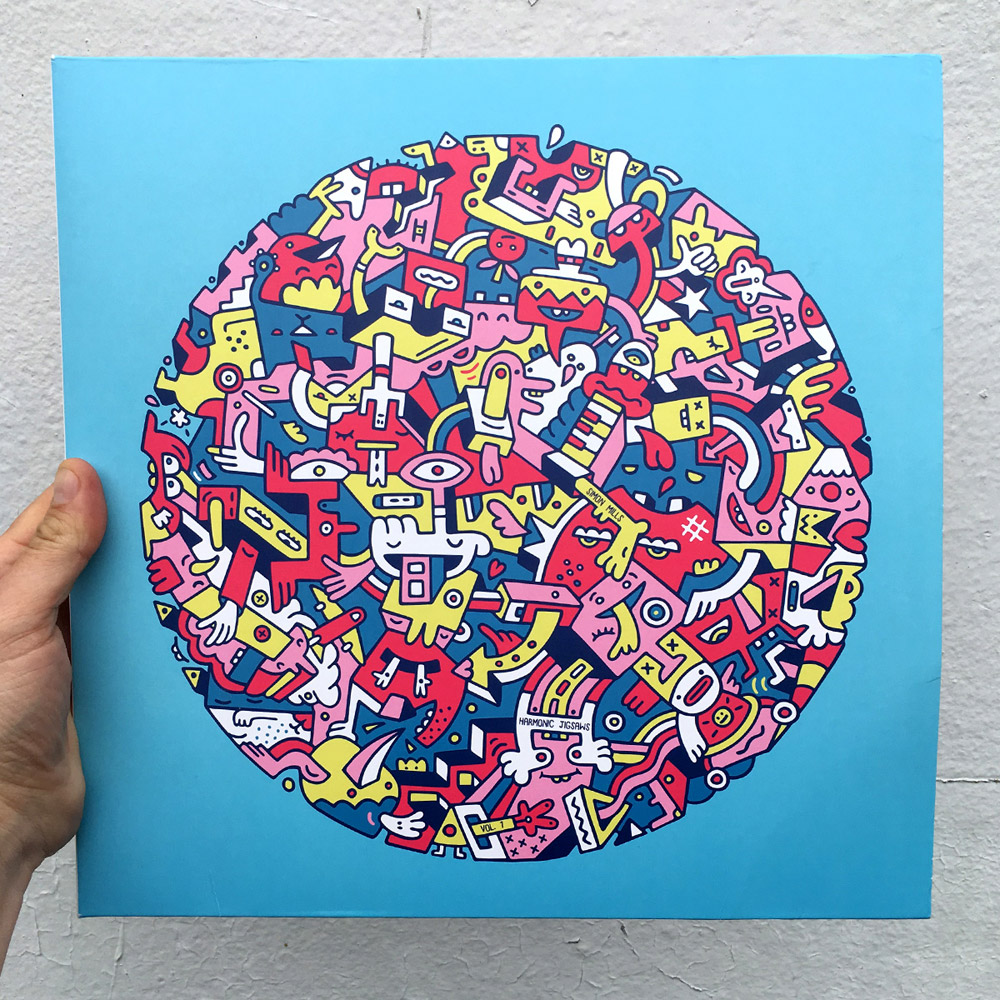 Simon Mills Harmonic Jigsaws Album Artwork Mister Phil Illustration