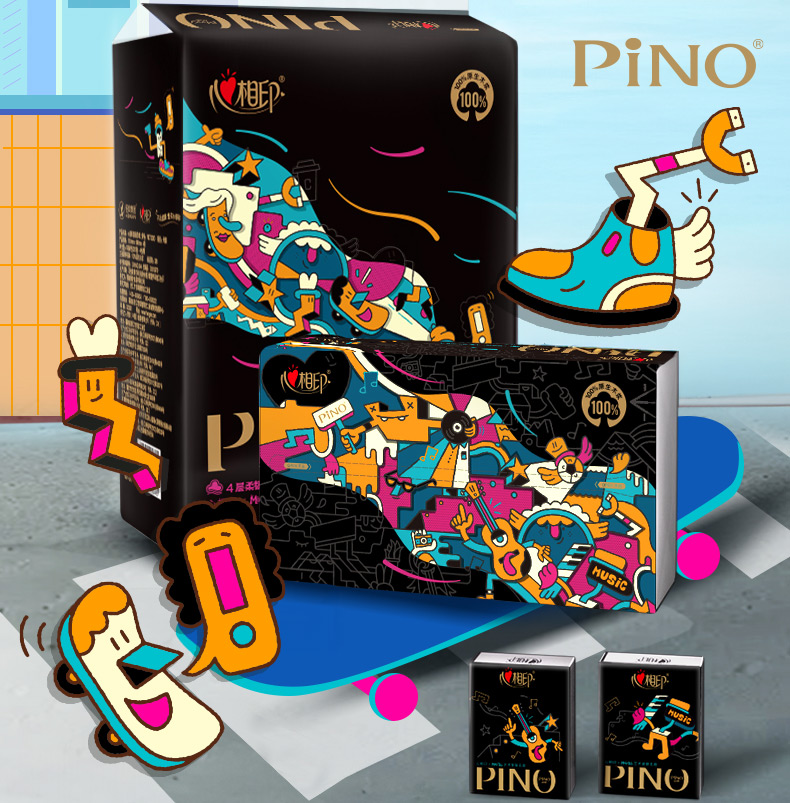 Hearttex - Mister Phil Illustration - packaging character illustrations for hygiene products