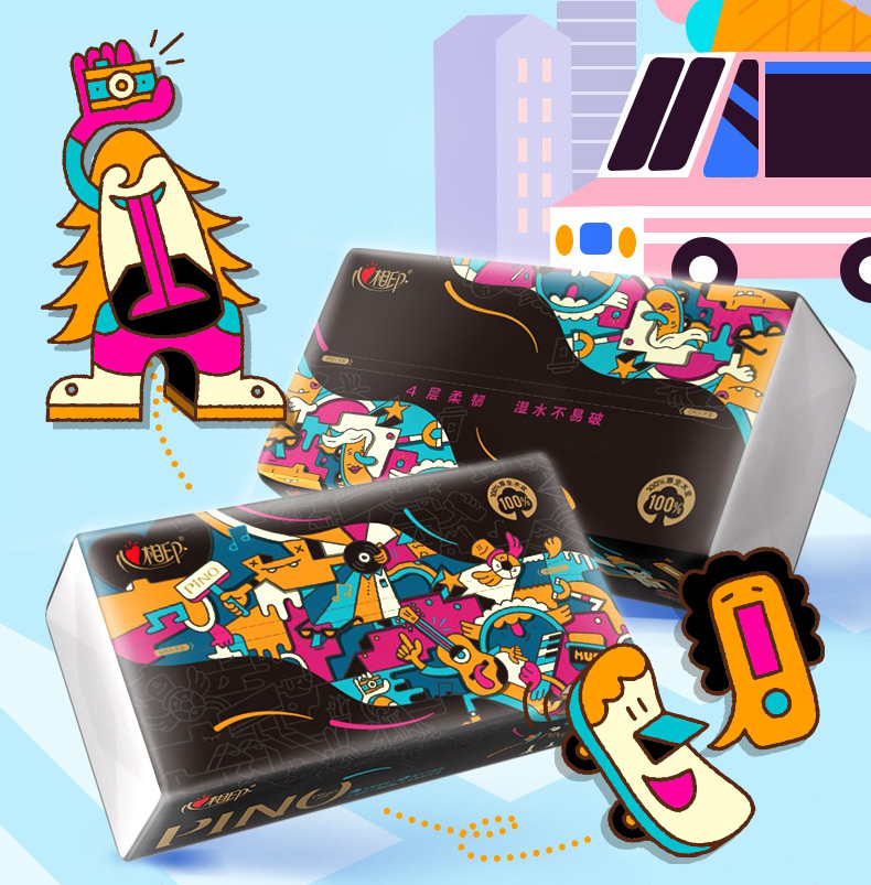 Hearttex - Mister Phil Illustration - packaging character illustrations for hygiene products