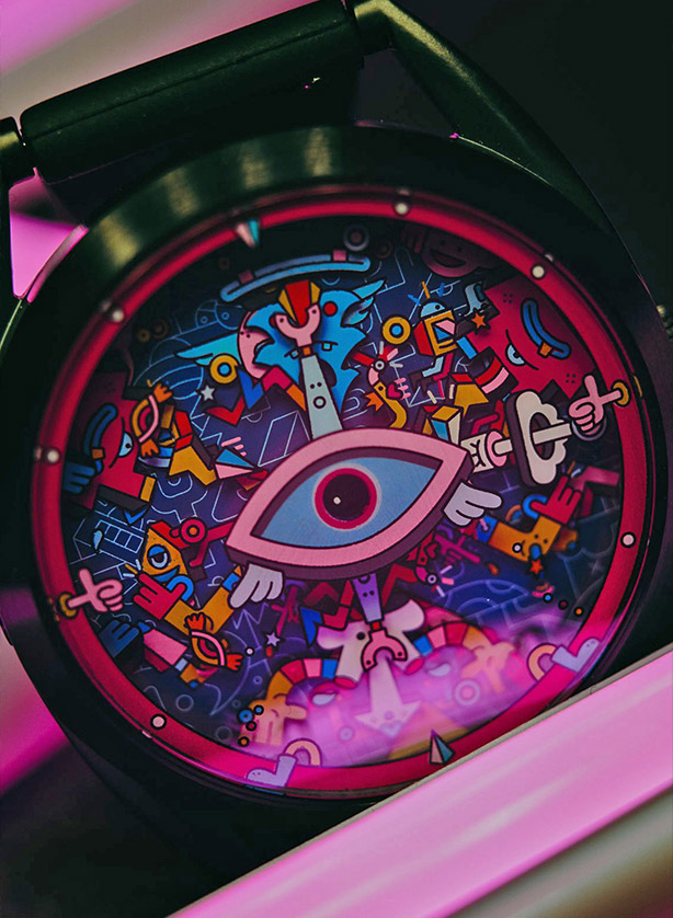 Mr Jones Watches - Mister Phil Khaosify - watch in case - unique watch