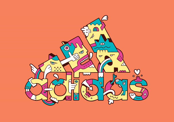 Adidas Logo Remix - Mister Phil Illustration Art Brighton