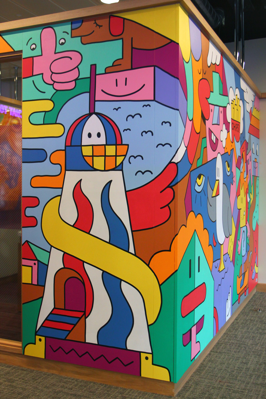 i360 Character from a Hand Painted Mural in Brighton Branch of Royal Bank of Scotand by Mister Phil Illustration Artist