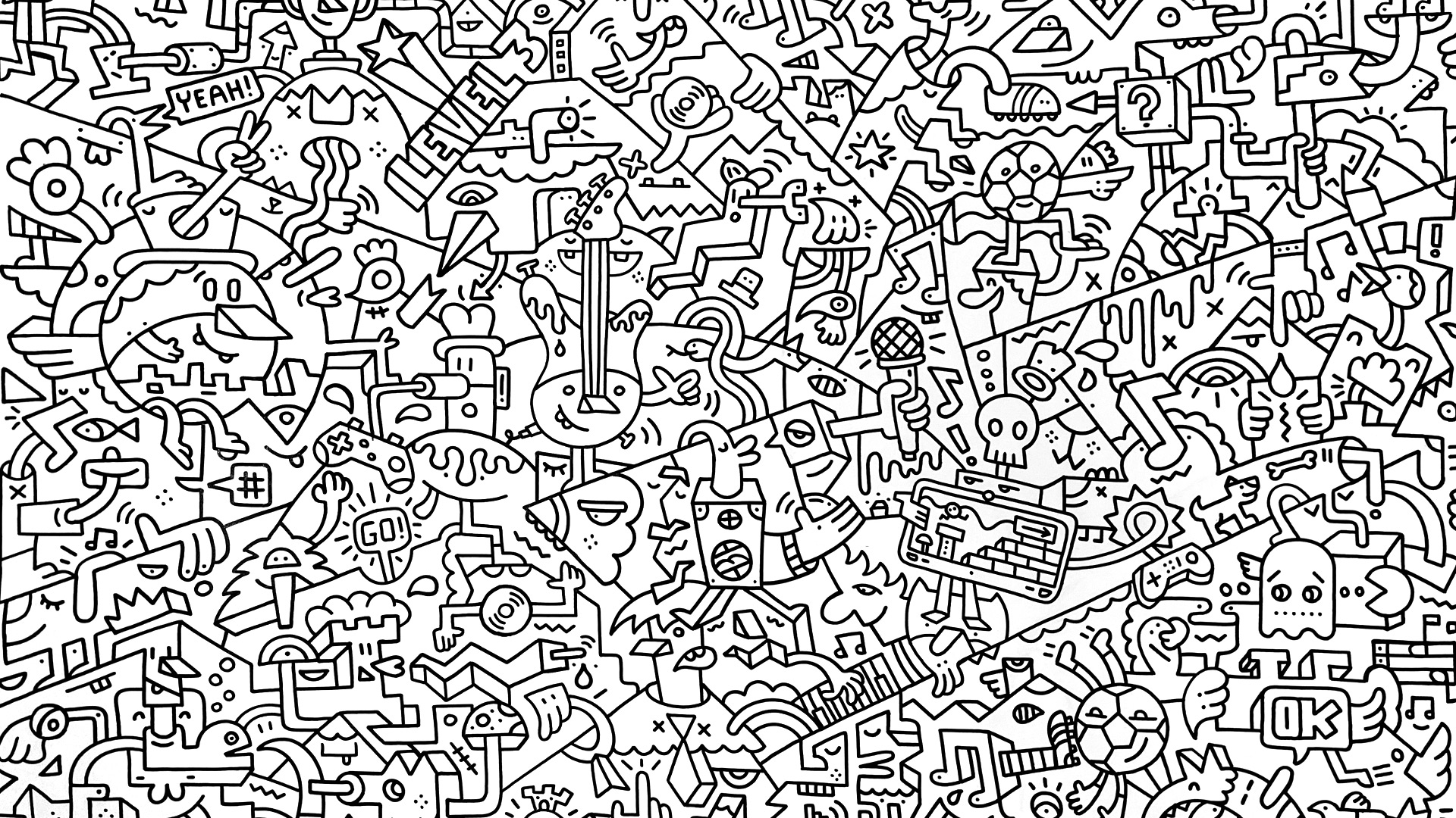 Sort Your Life Out BBC Doodle Wall Mister Phil Illustration