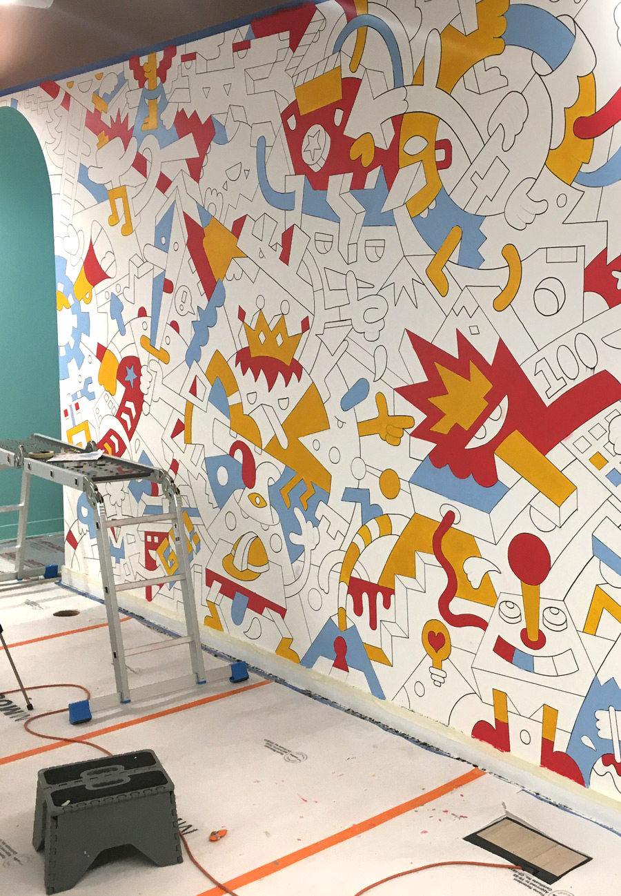 UNITY office mural Mister Phil Illustration