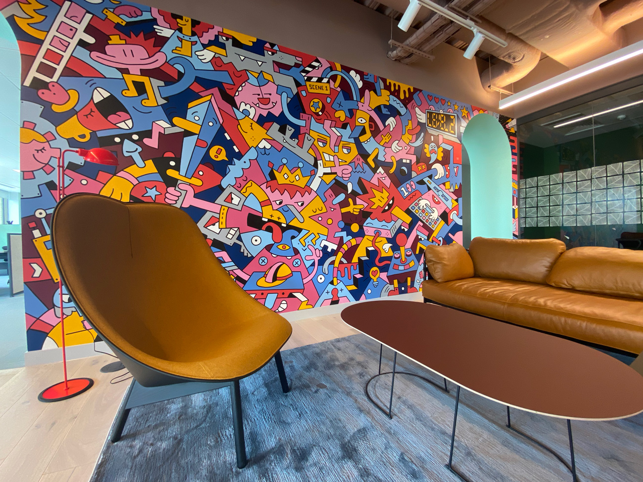 UNITY office mural Mister Phil Illustration